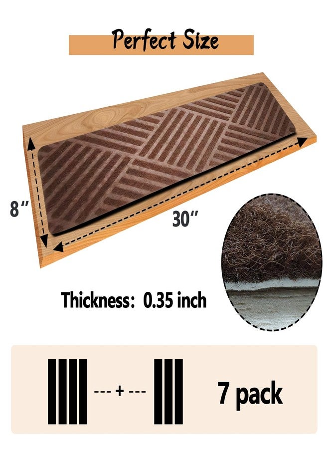 Demiwise Non Slip Stair Treads for Wooden Steps Indoor，7 Pack 8" x 30" Non Slip Carpet Stair Treads with Reusable Adhesive Rubber Backing，Staircase Step Treads Carpet Treads for Kids Elders and Pets - Image 2