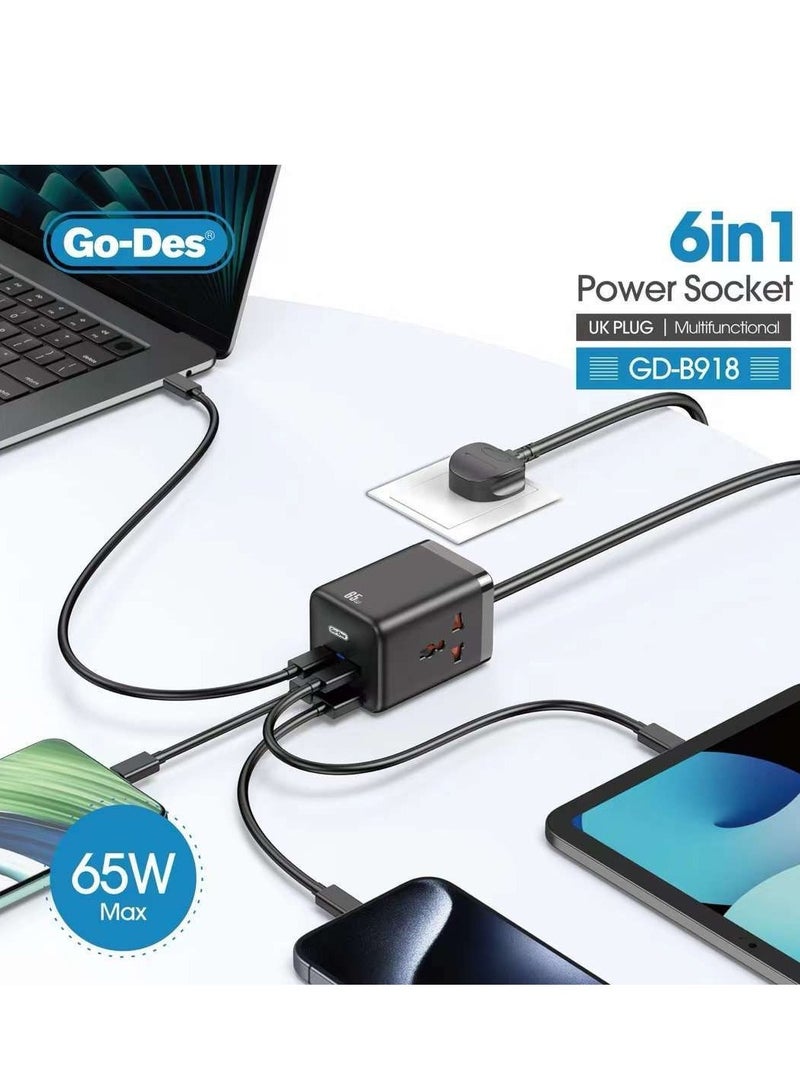 Go-Des Universal Plug travel Power adapter Mobile Phone Charging Tablet Fast Charger USB - Image 4