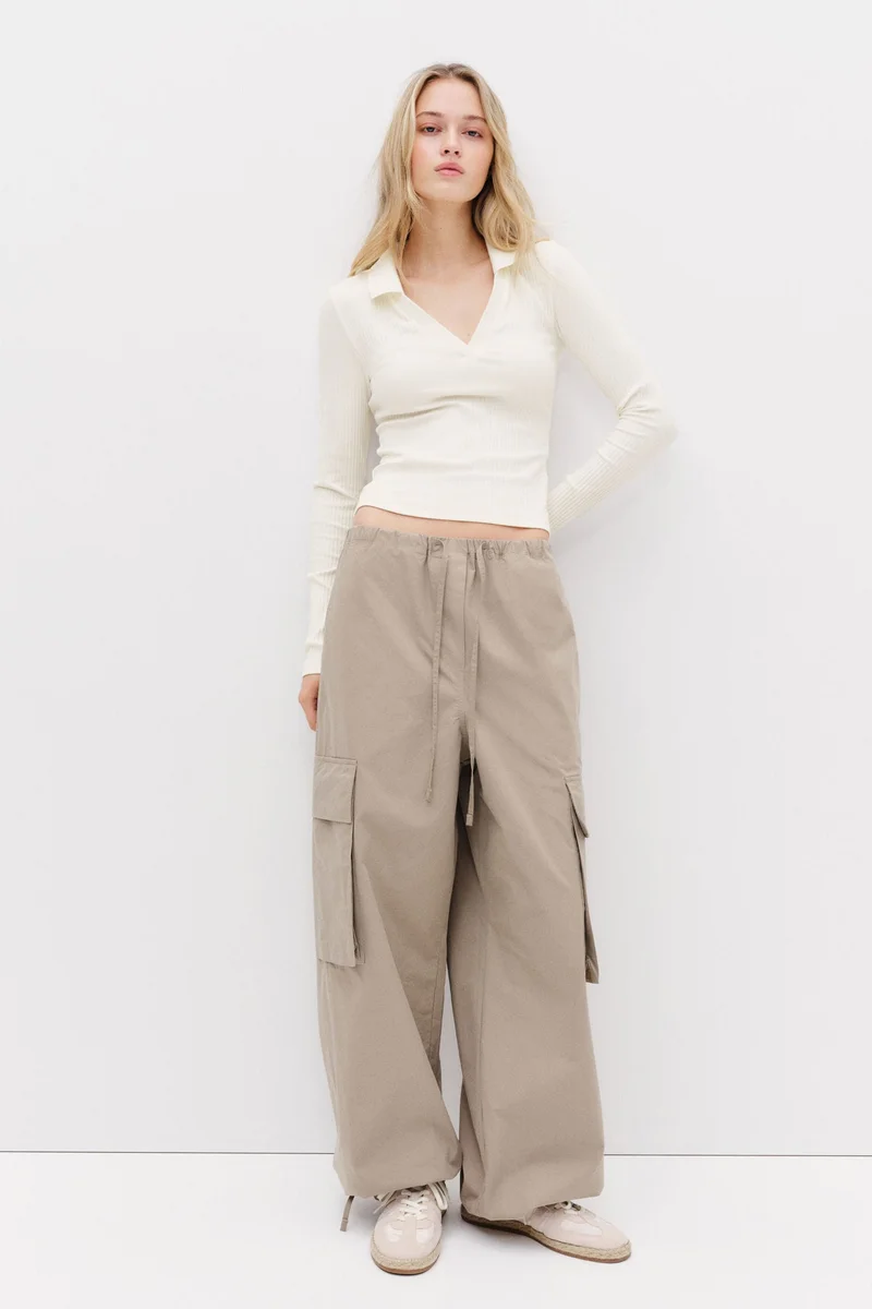 H&M Ribbed collared top