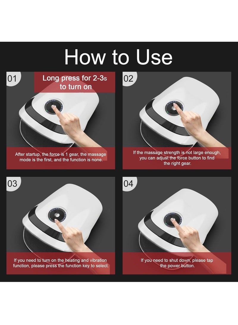 Y&D SYOSI Hand Massager Wireless with Heat, Compression, Rechargeable Cordless Electric for Arthritis, Wrist, Palm, Numbness, Finger Pain Relief (White) - Image 4