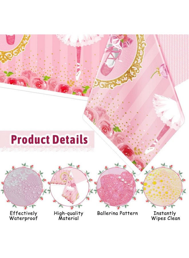 Charniol 50 Pcs Ballerina Birthday Party Supplies Ballerina Tablecloths Ballet Balloon Ballerina Backdrop Tutu Girl Birthday Party Decorations Pink Ballerina Balloon Arch Kit For Baby Shower Wedding Supplies - Image 5