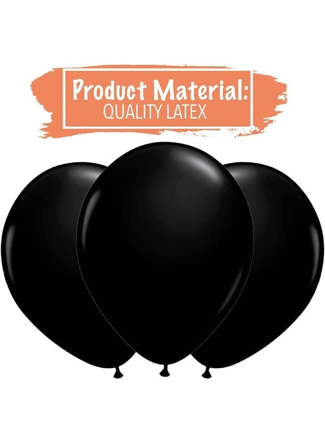Goldedge – 50 PC Black Latex Balloons, 12 Inch Classic Black Balloons for Chic Events, Halloween, Birthdays & Statement Décor - Image 3