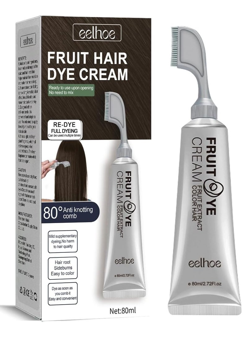 EELHOE Black Fruit Dyeing Cream, Natural Fruit Hair Dye, Hair Dye for Gray Hair Coverage,Black Hair Dye for Men Women - Image 1