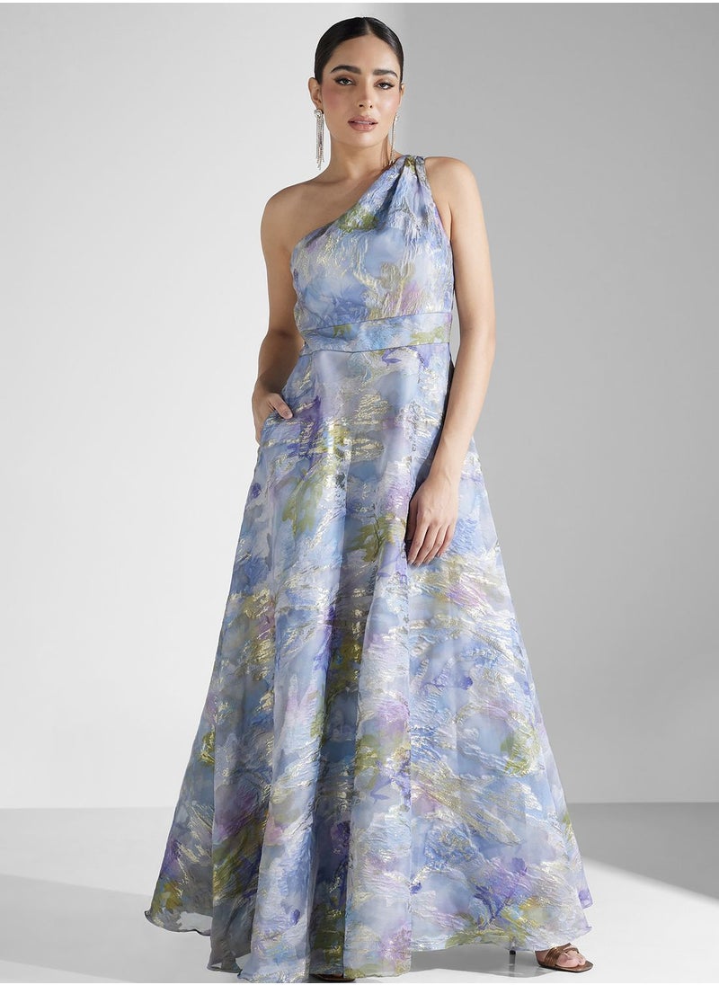 AIDAN MATTOX One Shoulder Knitted Dress  - Image 4
