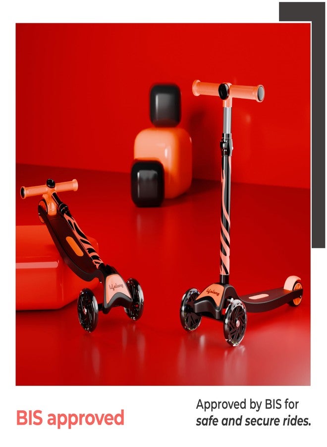 Lifelong Kick Scooter with Adjustable Height - Foldable - Skate for Kids with PVC Wheel - Max User weight-50 kg, Red & Black, LLKS34 - Image 4