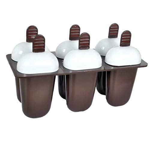 ATEVON Plastic Ice Candy Maker Kulfi Maker Moulds Set with 6 Cups (Multicolour) - Image 1