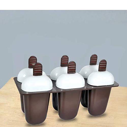 ATEVON Plastic Ice Candy Maker Kulfi Maker Moulds Set with 6 Cups (Multicolour) - Image 3