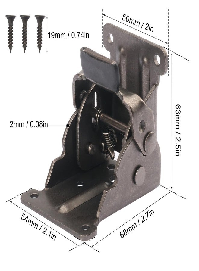 GENHAKON 8 Pack Folding Leg Brackets, Self-Locking Hinge, Heavy-Duty Steel, Floor Mount, Ideal for DIY Tables, Beds, Workbenches - Image 2