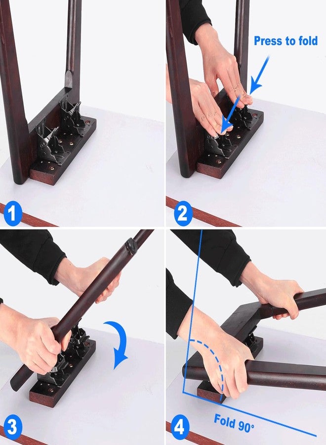 GENHAKON 8 Pack Folding Leg Brackets, Self-Locking Hinge, Heavy-Duty Steel, Floor Mount, Ideal for DIY Tables, Beds, Workbenches - Image 5