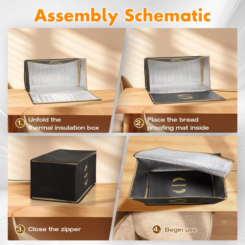 Ftzataz Sourdough Warming Mat with Bread Proofer Warming Box, Sourdough Heating Mat Used to Provide Sufficient Temperature for Bread Proofing, Sourdough Warming, Sourdough Heating, Dough Riser - Image 2
