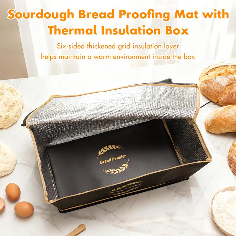 Ftzataz Sourdough Warming Mat with Bread Proofer Warming Box, Sourdough Heating Mat Used to Provide Sufficient Temperature for Bread Proofing, Sourdough Warming, Sourdough Heating, Dough Riser - Image 3