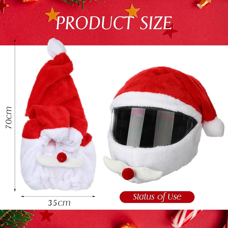 Cutecrop Christmas Santa Motorcycle Helmet Cover and Gloves Set - Image 2