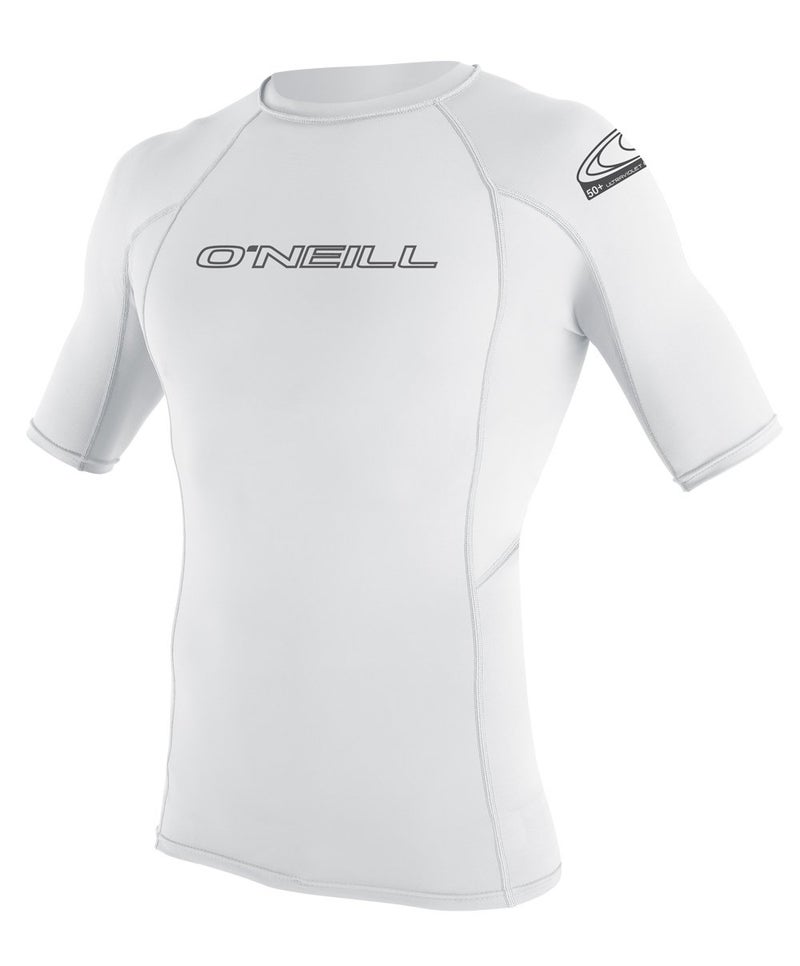 O'NEILL قميص حراسة قصير الأكمام للرجال من O'Neill Basic Skins UPF 50+، أبيض، صغير - Image 1