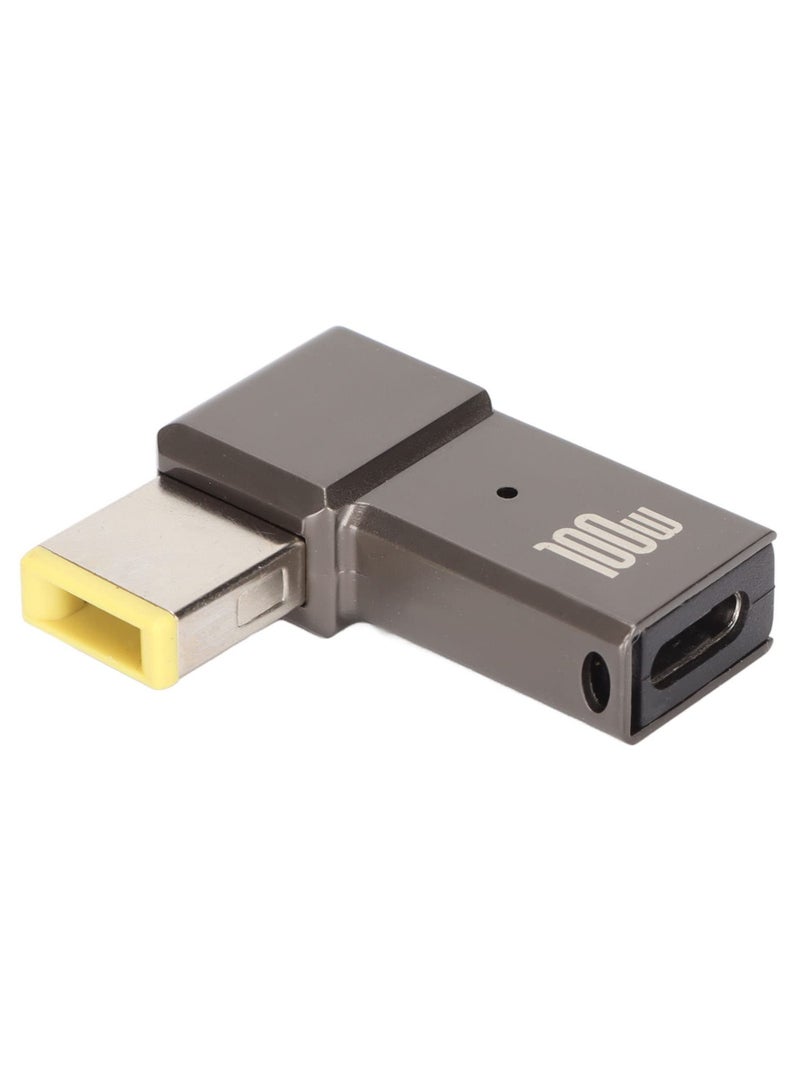 سانموجيد محول شحن USB C ل Lenovo، محول شاحن USB-C أنثى إلى محول طرف أصفر مربع نحيف 100 واط PD شاحن لينوفو ثنكباد x1 الكربون t470 t460 t450 t440 - Image 1