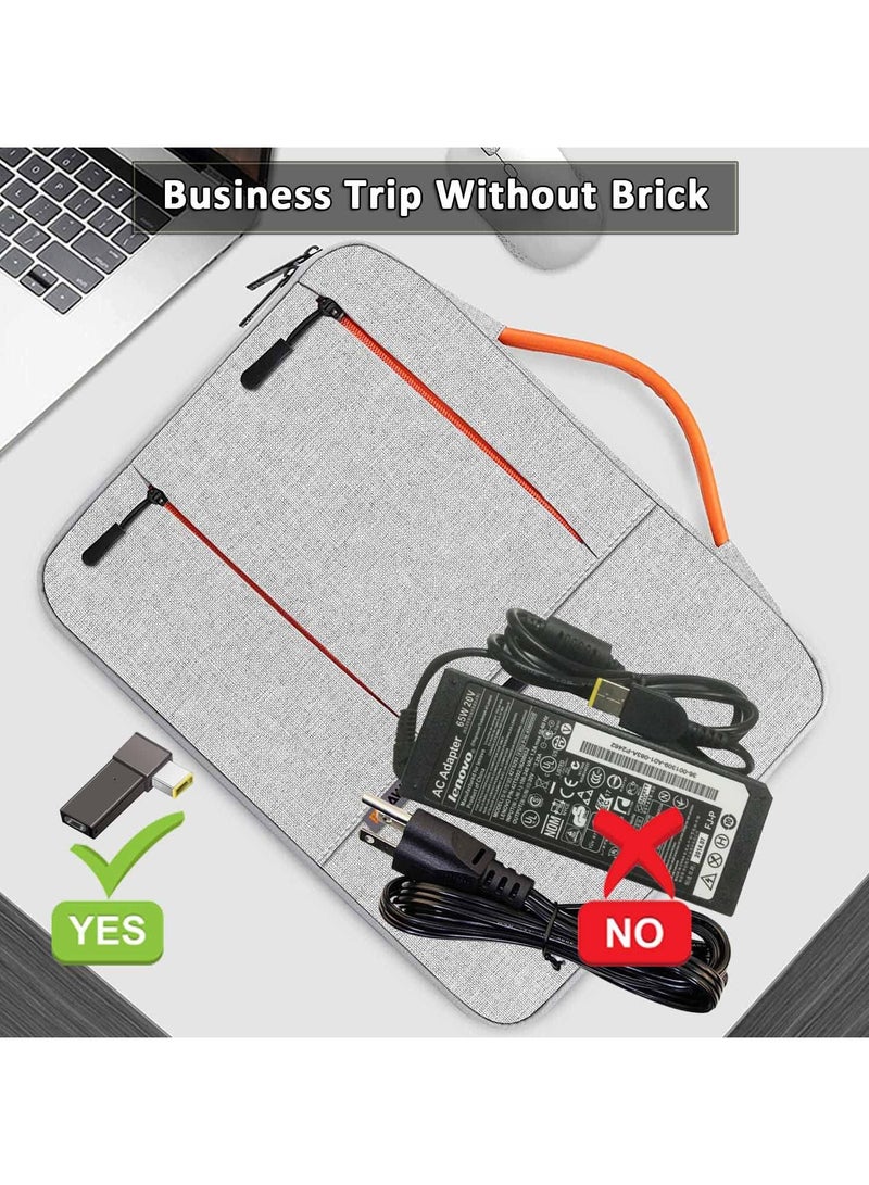 سانموجيد محول شحن USB C ل Lenovo، محول شاحن USB-C أنثى إلى محول طرف أصفر مربع نحيف 100 واط PD شاحن لينوفو ثنكباد x1 الكربون t470 t460 t450 t440 - Image 5