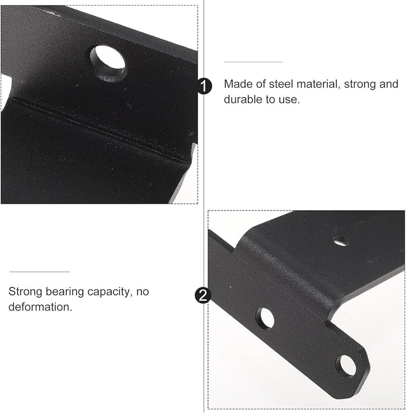 2Pcs Black Matte Floating Shelf Brackets Heavy Duty Steel Wall Mounted Supports - Image 5