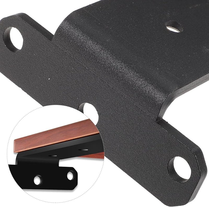 2Pcs Black Matte Floating Shelf Brackets Heavy Duty Steel Wall Mounted Supports - Image 3