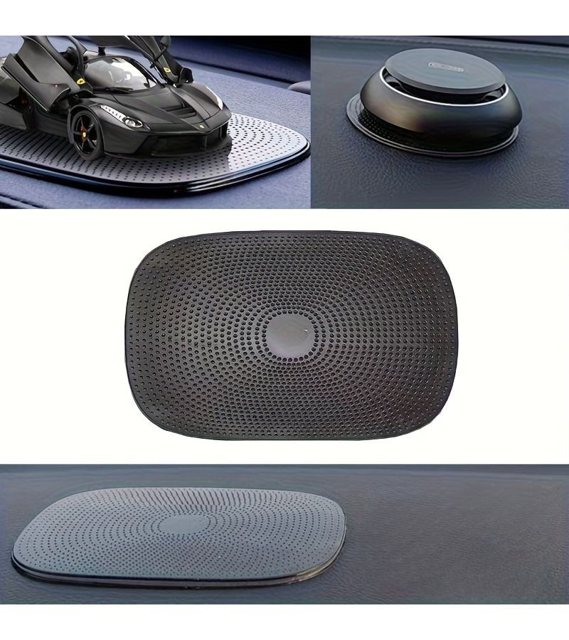 2 Pcs Mobile Phone Holder Anti Slip Dashboard Mat 5.91inch X 3.94inch Black Adhesive Sticker - Image 5