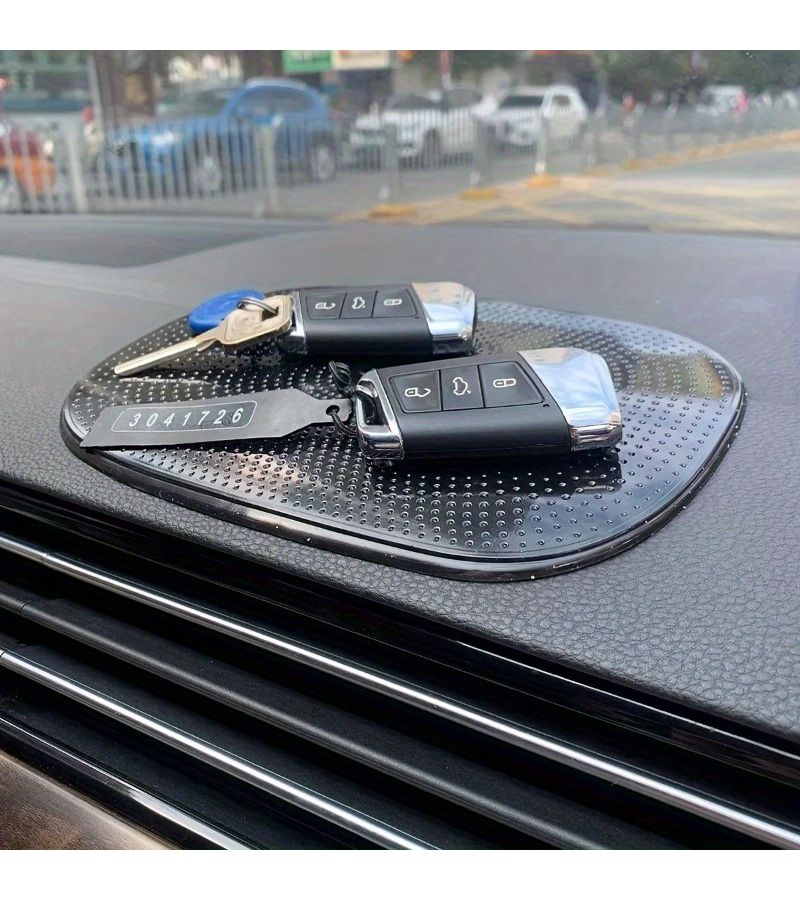 2 Pcs Mobile Phone Holder Anti Slip Dashboard Mat 5.91inch X 3.94inch Black Adhesive Sticker - Image 3