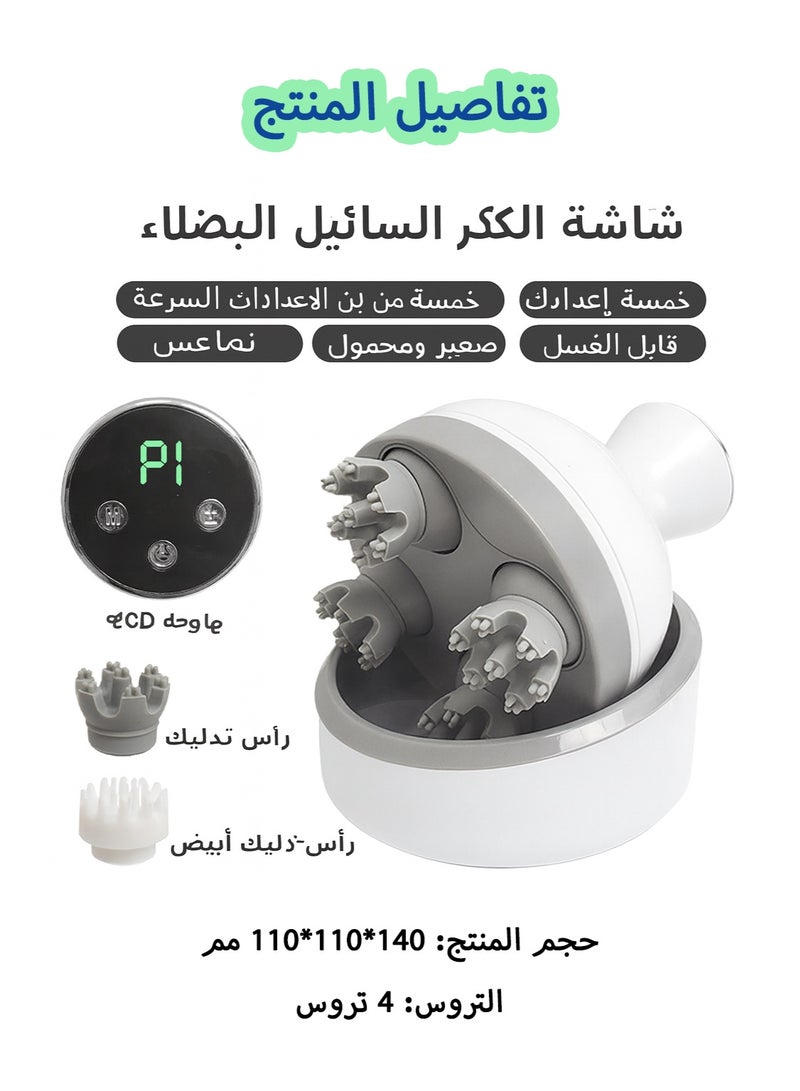 Squarecircle Portable Head Massager, Handheld Cordless Electric Hair Scalp Massage hine,for Relaxing Neck Arm Leg Scalp Face Improve Blood Circulation - Image 2