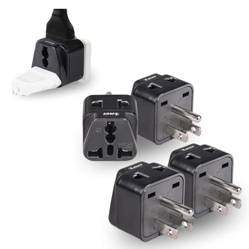 OREI USA, Canada Adapter Plug, Europe, UK, China to US American Adaptor - Grounded - Type B - Universal Socket - EU to US - 4 Pack - Image 1