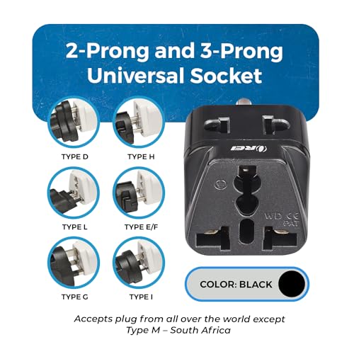 OREI USA, Canada Adapter Plug, Europe, UK, China to US American Adaptor - Grounded - Type B - Universal Socket - EU to US - 4 Pack - Image 3