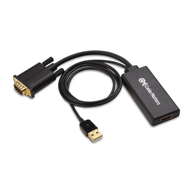 Cable Matters VGA to HDMI Adapter for Monitor and TV (VGA to HDMI Converter) with Audio Support - Image 2