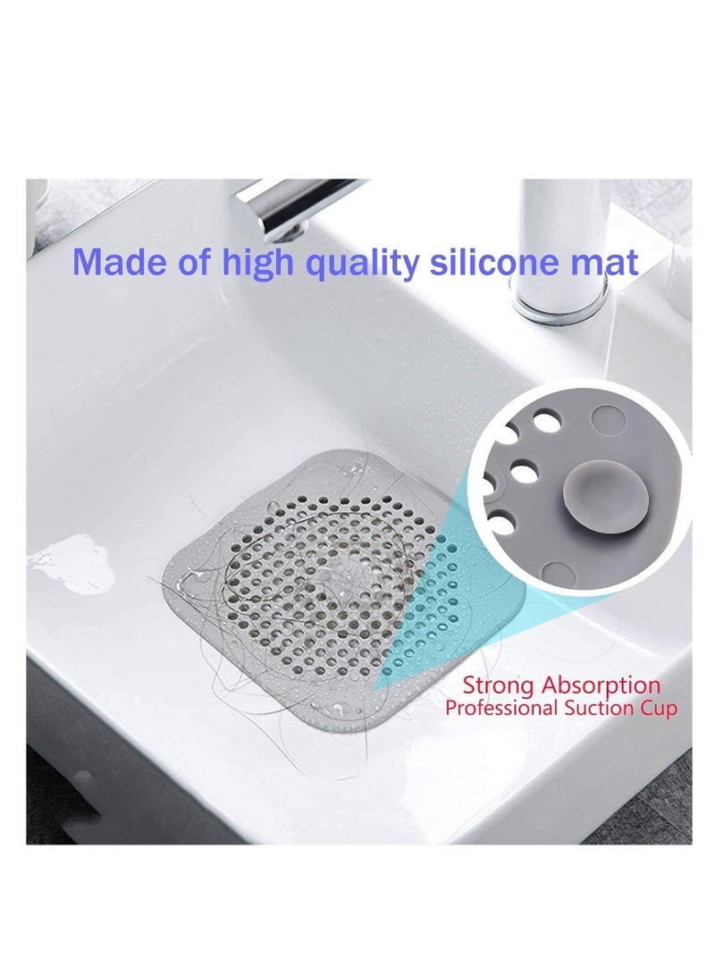 0TO1 TECH Silicone Drain Cover with Suction Cups | 4-Pack Hair Catcher for Bathroom & Kitchen | Prevents Clogs & Insects | Easy to Clean | 5.51" Square Design - Image 5