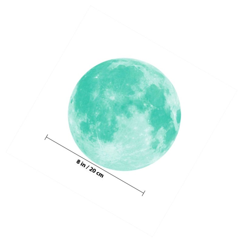 1PC 30cm Shape Wall Sticker Round Glowing Wall Decal Shining Removable Art Sticker for Bedroom Living Room Kids Room (30cm : Cyan - Light) - Image 2