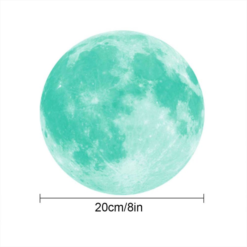 1PC 30cm Shape Wall Sticker Round Glowing Wall Decal Shining Removable Art Sticker for Bedroom Living Room Kids Room (30cm : Cyan - Light) - Image 3