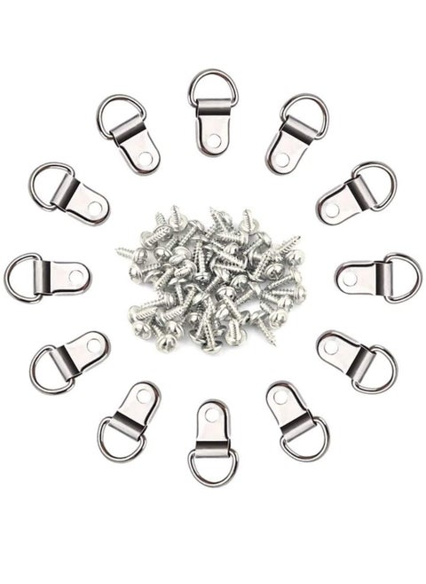 50 Pack D Ring Picture Frame Hanging Hangers with Screws for Picture Hanging, Home Decoration, Artwork, Picture Frame Hook, Photos, Mirrors, Hanging Clock
