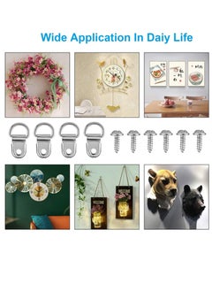 SYOSI 50 Pack D Ring Picture Frame Hanging Hangers with Screws for Picture Hanging, Home Decoration, Artwork, Picture Frame Hook, Photos, Mirrors, Hanging Clock  - Image 4