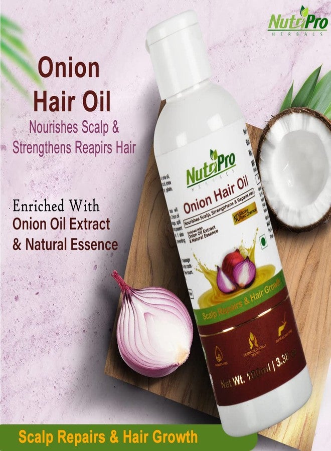 NutriPro Onion Hair Oil 100ml, Enriched With Onion Oil Extract & Natural Essence, Silicone & Paraben Free - Image 3