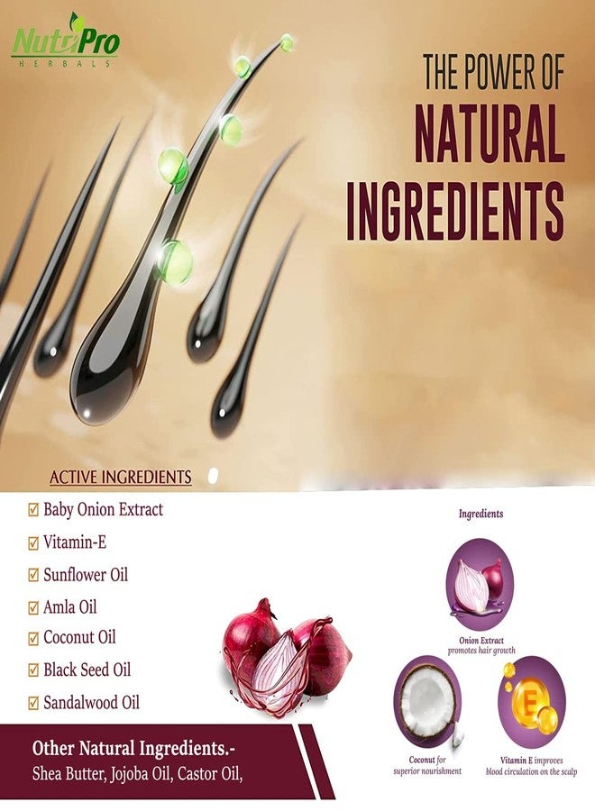 NutriPro Onion Hair Oil 100ml, Enriched With Onion Oil Extract & Natural Essence, Silicone & Paraben Free - Image 4