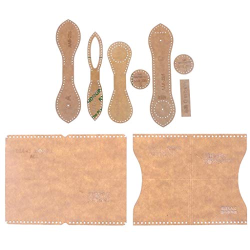 CoscosX DIY Wallet & Keychain Leather Templates - Clear Acrylic Stencils for Leather Craft, Quilting & Sewing - 5 Pack - Image 1