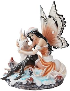 PTC PTC 7.5 Inch Butterfly Winged Fairy with Magical Unicorn Statue Figurine  - Image 1