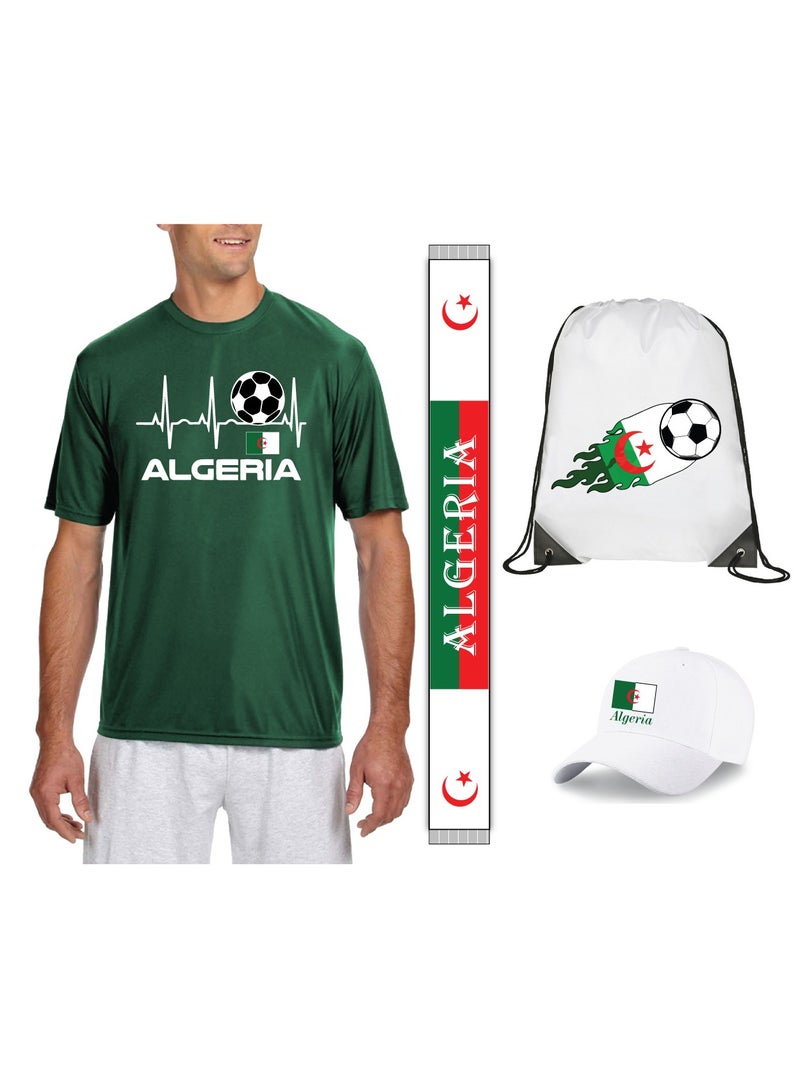 Algeria Sports Dry Fit T-shirt - Soccer Team Printed T shirts - Team Jersey T Shirts for Men and Women - Combo Pack  - Image 1