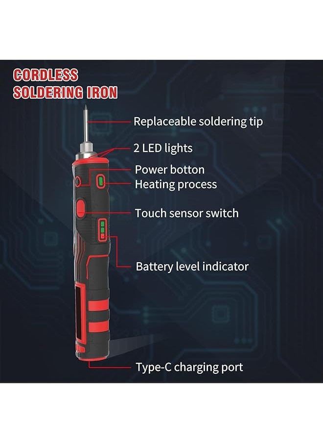 erorex - Portable Cordless Soldering Iron 1800Mah Rechargeable Soldering Tool Updated With Touch Sensor And Led Spotlight Professional Safe Wireless Soldering Kit Your Easy Electronic Welding Tools - Image 1