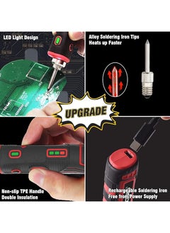erorex Portable Cordless Soldering Iron 1800Mah Rechargeable Soldering Tool Updated With Touch Sensor And Led Spotlight Professional Safe Wireless Soldering Kit Your Easy Electronic Welding Tools  - Image 4