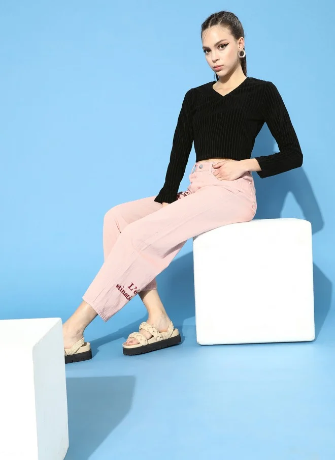 STREET 9 BASICS Stylish Black Cropped Top for Women