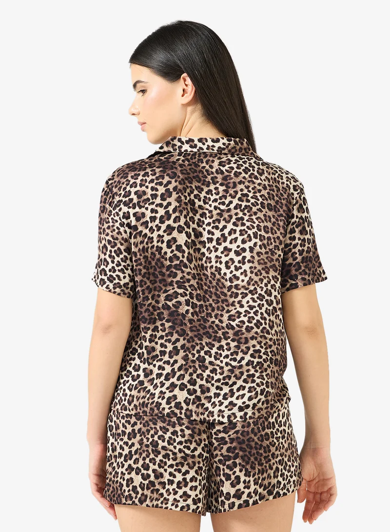 hunkemoller Satin short sleeve nightwear shirt