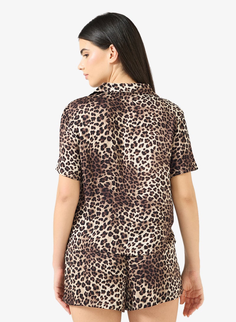 هانك مولر قميص نوم ساتان بأكمام قصيرة - Image 2