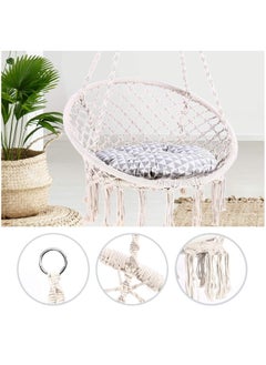 عربست أرجوحة كرسي معلق macrame أرجوحة ، مع مجموعة الأجهزة ، ماكس 260 LBS ، ومن ناحية نسج شبكة حبل كرسي أرجوحة ، مناسبة للاستخدام في الأماكن المغلقة ، في الهواء الطلق ، غرفة نوم ، تراس ، فناء ، سطح السفينة ،  - Image 2