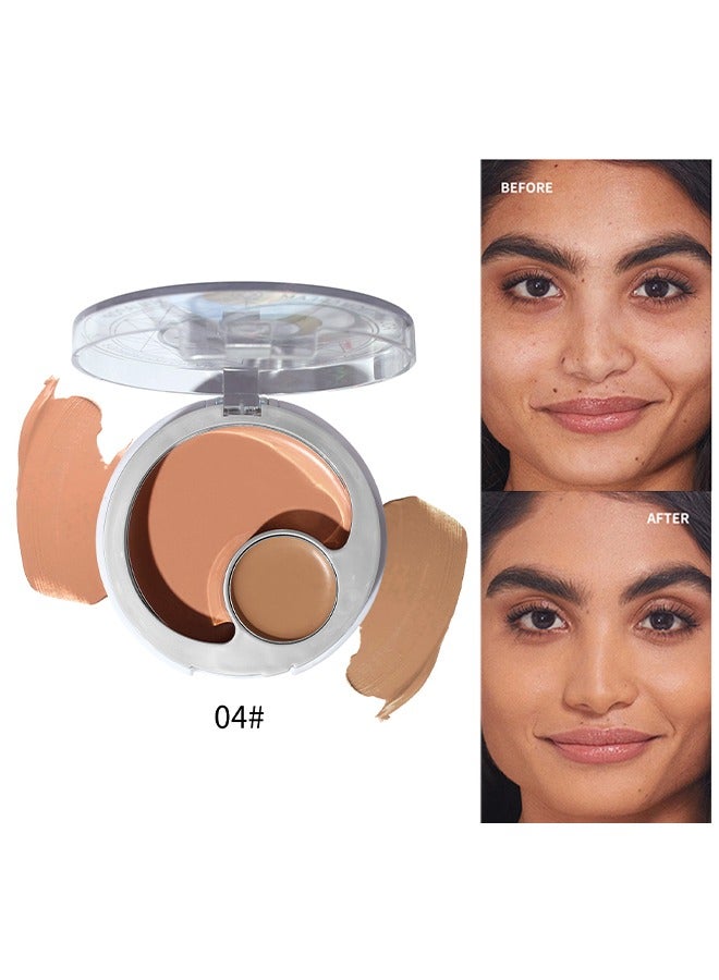 JULIA POP Foundation Cream - 2 in 1 Professional Color Correcting Concealer Cream  Long-Wearing Full Coverage Makeup and Corrector for Under Eye Dark Circles Acne & Blemishes Reduces Redness （#04）  - Image 1