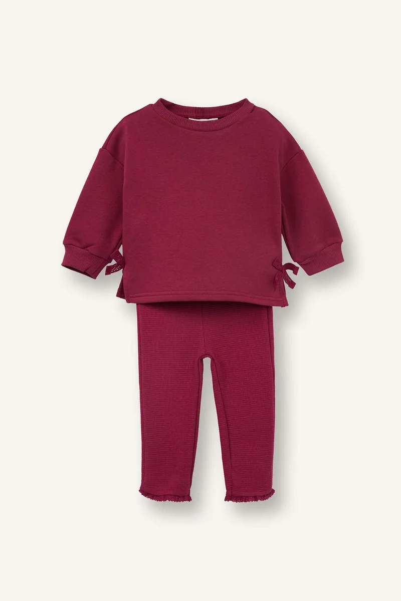 ديفاكتو Baby Girl Bow Detail 2 Piece Set