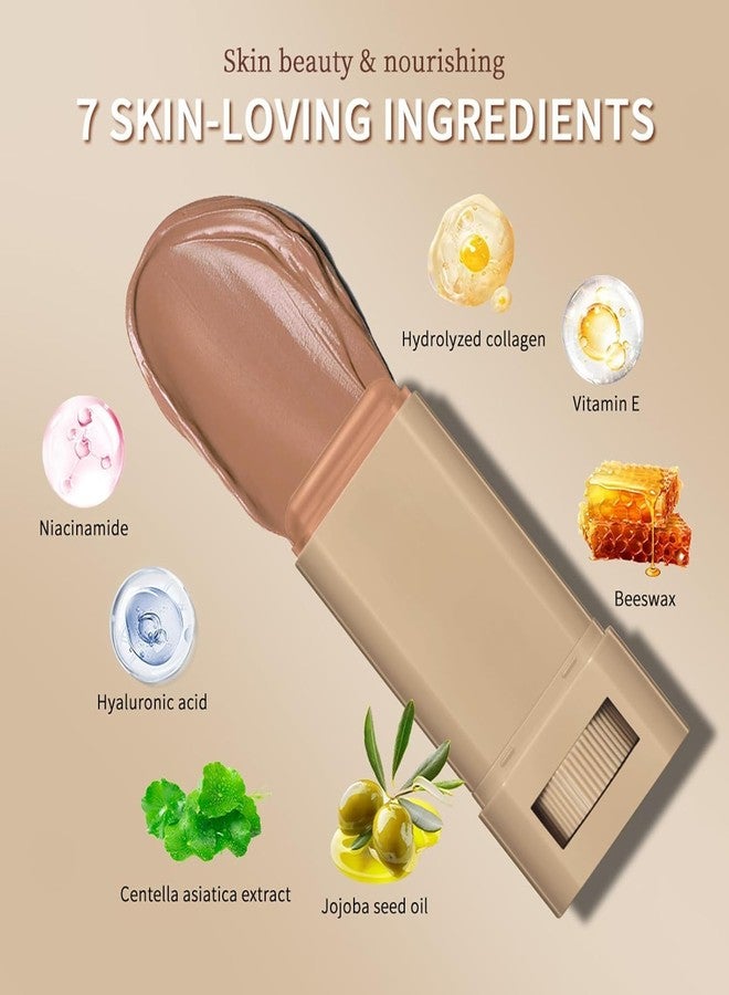 Phanund Foundation Stick, Beauty Balm Serum Boosted Skin Tint, Tinted Moisturizer, Skin Tint for Black Women, Contour Stick for Face Makeup, Buildable Foundation, Natural Finish, All-Day Wear (# 06) - Image 5