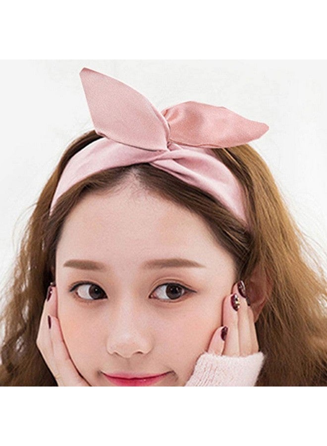 HYFEEL Wire Headbands For Women Bow Hair Scarf Cute Twist Hairbands Adjustable Head Wraps Fashion Beach Hair Accessories For Girls Lady Multiuse Turban (Pink) - Image 4