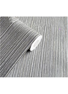 Anna 40cm x 5m Dark Gray Textured Thick PVC Self-Adhesive Wallpaper  - Image 1