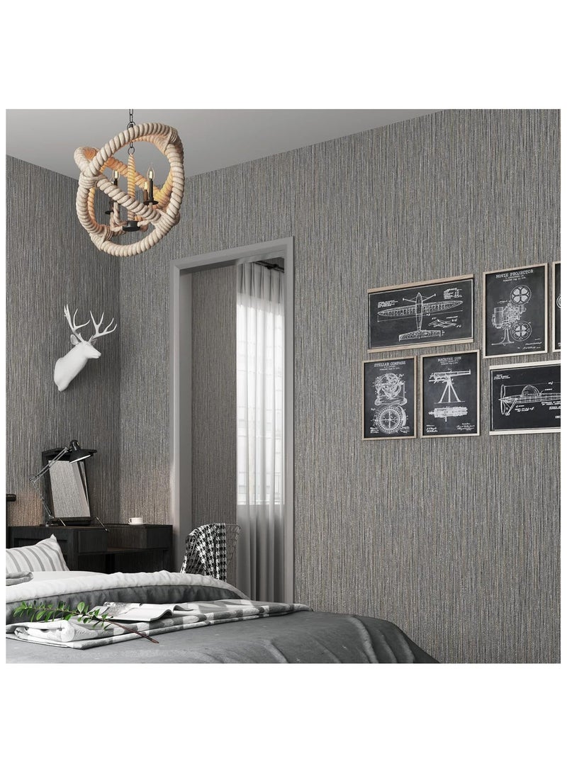 Anna 40cm x 5m Dark Gray Textured Thick PVC Self-Adhesive Wallpaper - Image 4