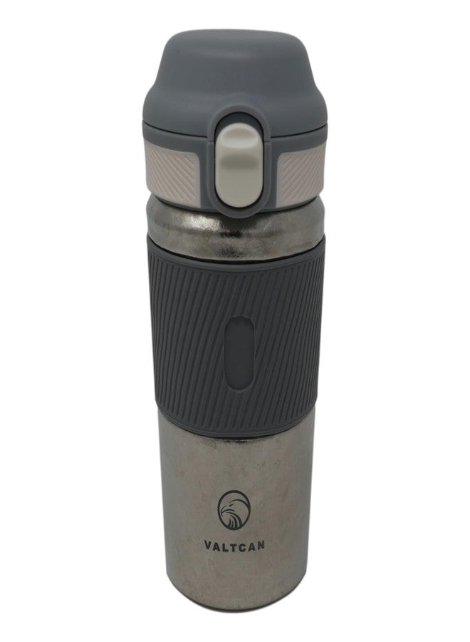 Valtcan Titanium Thermos 12oz Double Wall Water Bottle, Keeps Drinks Shakes Lattes Teas Hot and Cold, 380ml Hand Grip, Pop Lock Cap - Image 3
